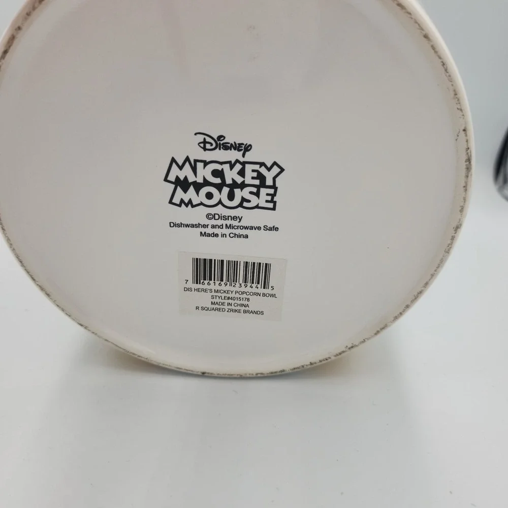 Disney Mickey Mouse Large White Ceramic Popcorn Bowl Bucket Or Plant‎ Pot New